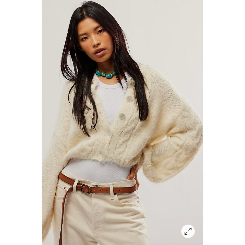 Free People Willow Cardi Sweater Buttondown Large NEW